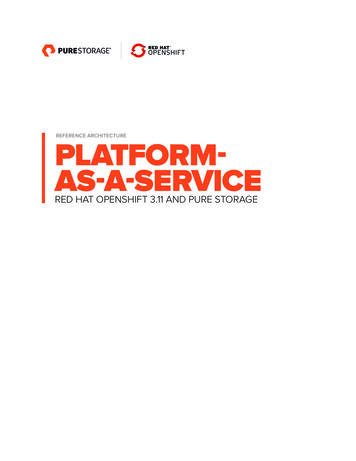 REFERENCE ARCHITECTURE PLATFORM- AS-A-SERVICE - Pure Storage