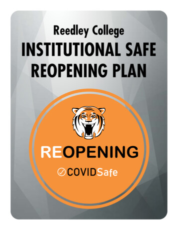 Reedley College Re-opening Plan