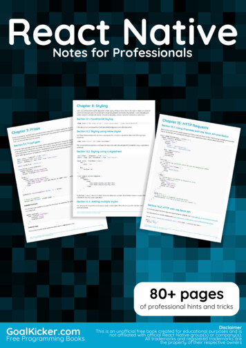 React Native Notes For Professionals - Free Programming Books