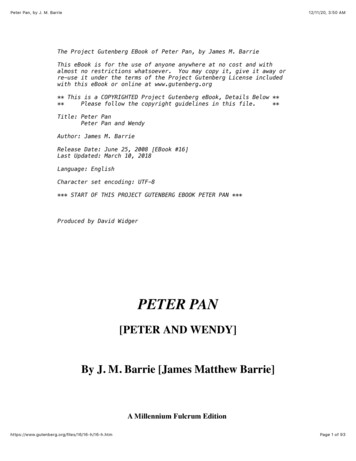 Peter Pan, By J. M. Barrie