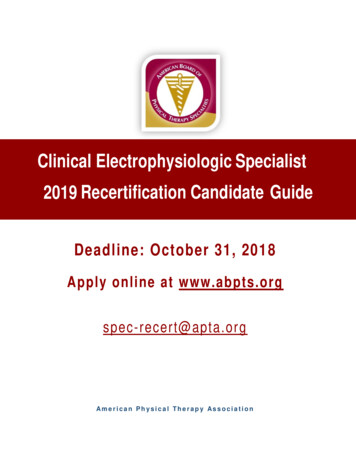 Clinical Electrophysiologic Specialist 2019 .