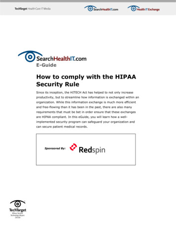 How To Comply With The HIPAA Security Rule