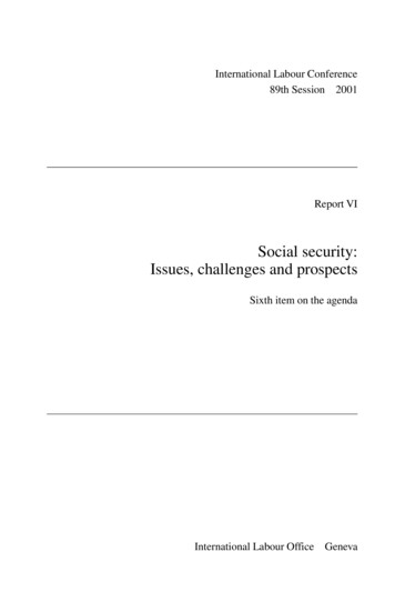 Social Security: Issues, Challenges And Prospects