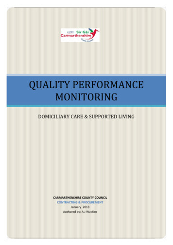 Quality Performance Monitoring