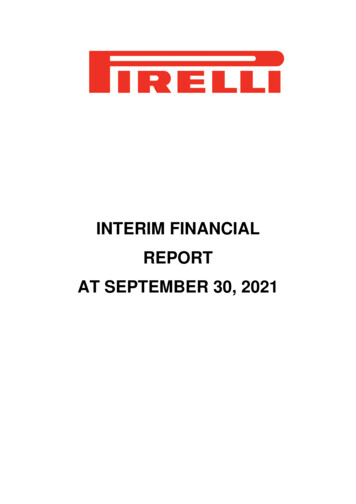 INTERIM FINANCIAL REPORT AT SEPTEMBER 30, 2021