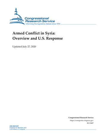 Armed Conflict In Syria: Overview And U.S. Response