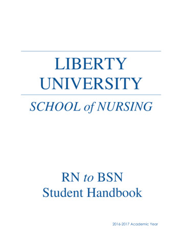 RN To BSN Online Handbook - Liberty University