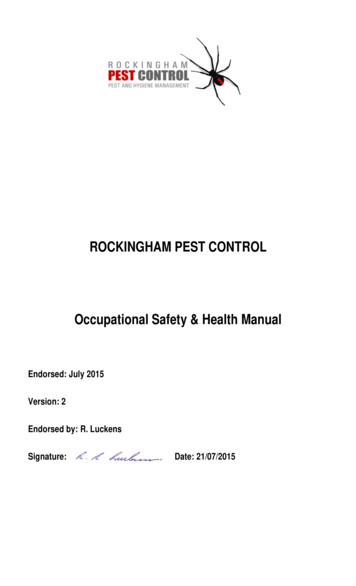 ROCKINGHAM PEST CONTROL Occupational Safety & Health Manual
