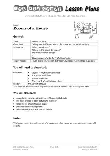 Rooms Of A House Lesson Plan - ESL KidStuff