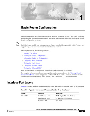 Basic Router Configuration - Cisco