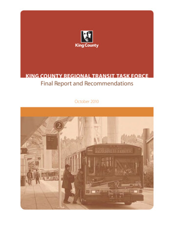 KING COUNTY REGIONAL TRANSIT TASK FORCE Final Report And Recommendations