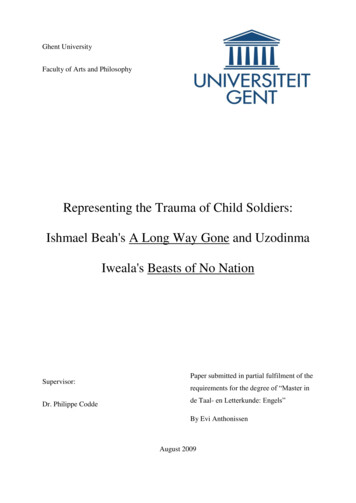 Representing The Trauma Of Child Soldiers: Ishmael Beah's .