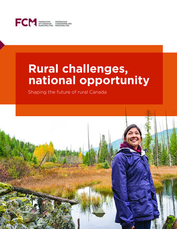 Rural Challenges, National Opportunity