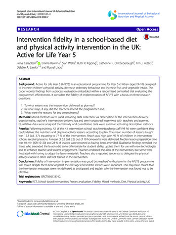Intervention Fidelity In A School-based Diet And Physical .