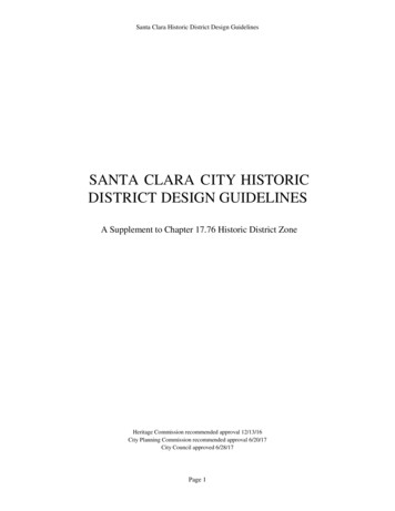 Santa Clara Historic District Design Guidelines