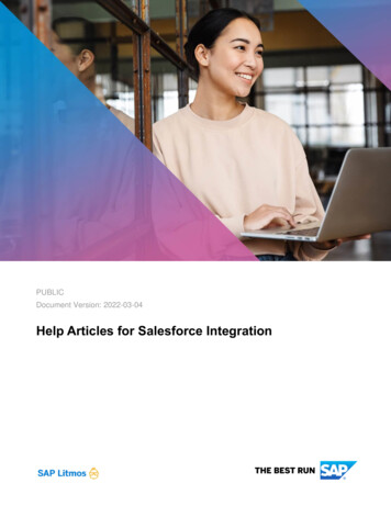 Help Articles For Salesforce Integration