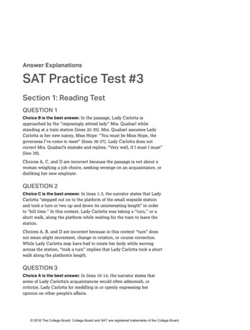 Answer Explanations SAT Practice Test #3