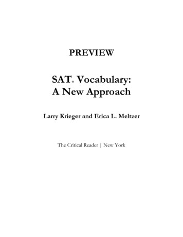 SAT Vocabulary: A New Approach - SAT/ ACT & GMAT Test 