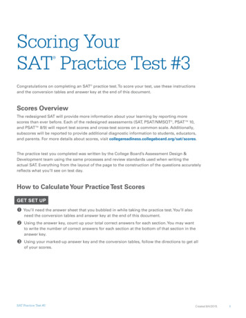 Scoring Your SAT Practice Test #3