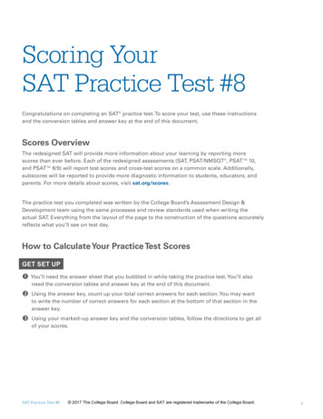 Scoring Your SAT Practice Test #8