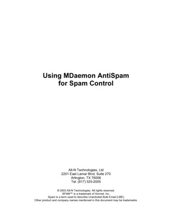 Using MDaemon AntiSpam For Spam Control - Alt-N