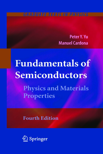 Fundamentals Of Semiconductors: Physics And Materials .