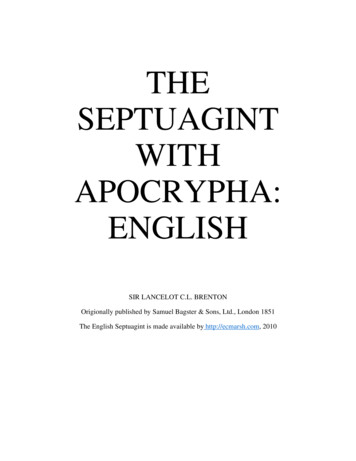THE SEPTUAGINT WITH APOCRYPHA: ENGLISH