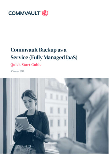 Commvault Backup As A Service (Fully Managed IaaS)