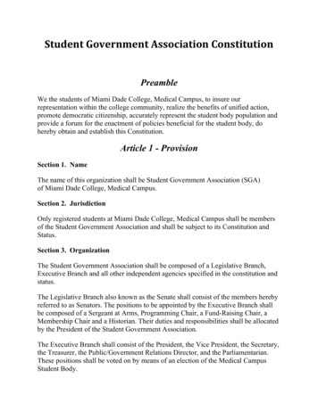 Student Government Association Constitution - Miami Dade College