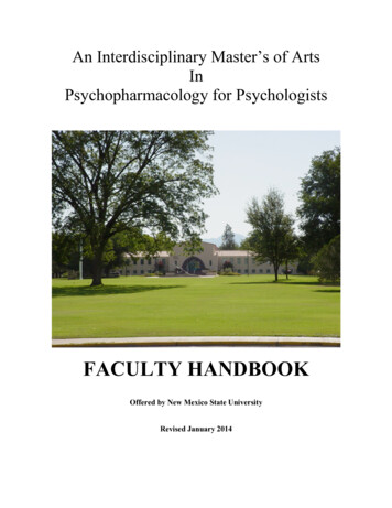 An Interdisciplinary Master's Of Arts In Psychopharmacology For .