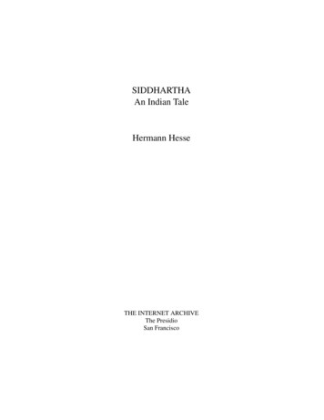 SIDDHARTHA An Indian Tale Hermann Hesse