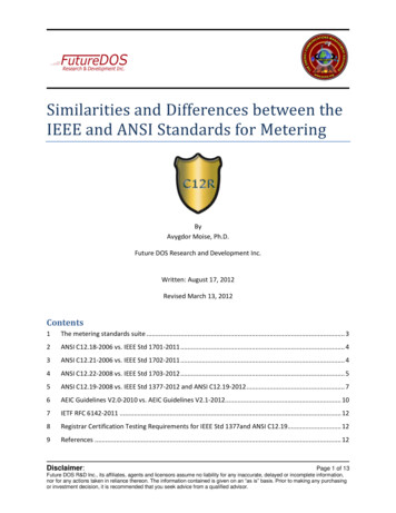 Similarities And Differences Between The IEEE And ANSI .