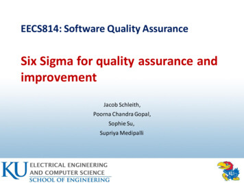 Six Sigma For Quality Assurance And Improvement