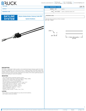100814 Skyline Outdoor - Indoor Catenary Cable System Hardware Spec Sheet