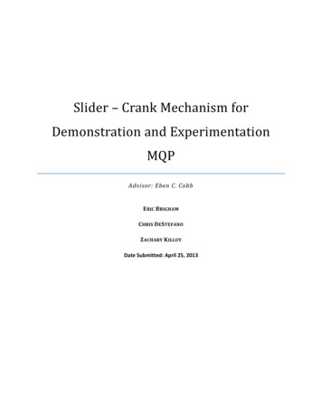 Slider – Crank Mechanism For Demonstration And 
