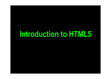 Introduction To HTML5