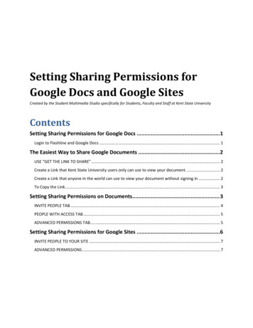 Setting Sharing Permissions For Google Docs And Google Sites