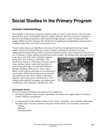 Social Studies In The Primary Program - Nebraska