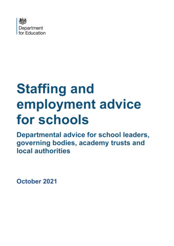 Staffing And Employment Advice For Schools - GOV.UK