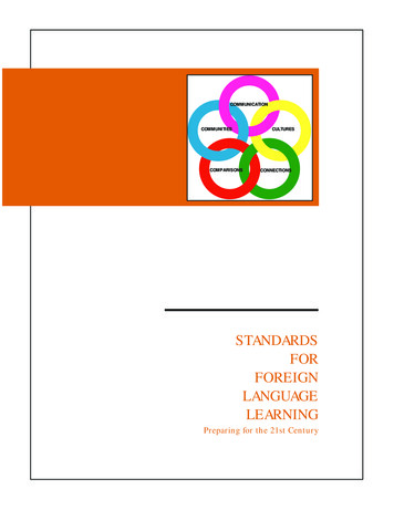 STANDARDS FOR FOREIGN LANGUAGE LEARNING