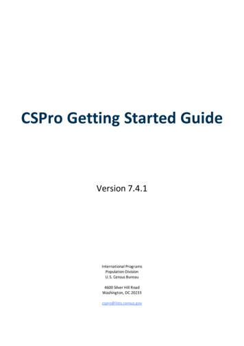 CSPro Getting Started Guide V7.4 - Census.gov