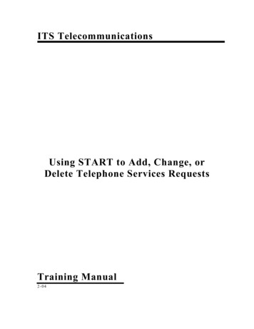 Using START To Add, Change, Or Delete Telephone . - Yale University