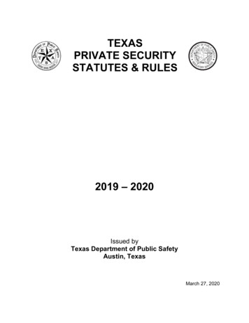 Texas Private Security Statutes & Rules