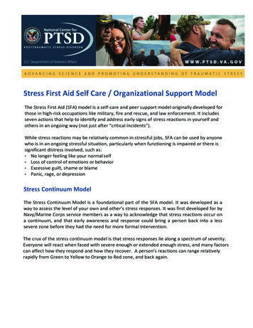 Stress First Aid Self Care Organizational NCPTSD