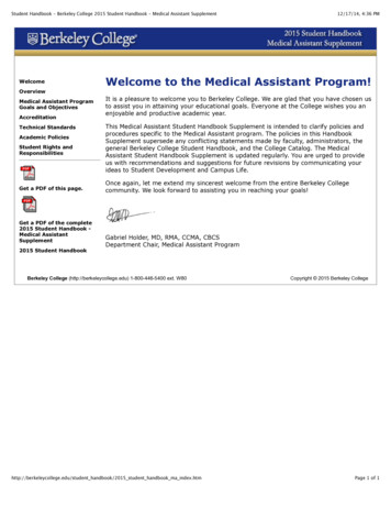 Welcome To The Medical Assistant Program! - Berkeley College