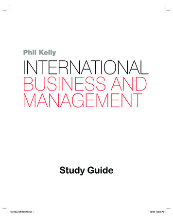 Phil Kelly INTERNATIONAL BUSINESS AND MANAGEMENT