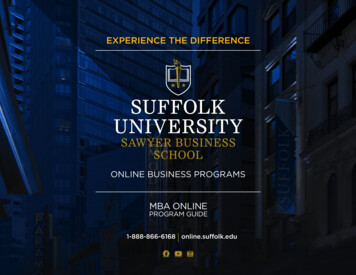 EXPERIENCE THE DIFFERENCE - Suffolk University