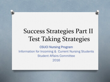 Study Strategies Test Taking Strategies - Nursing Program