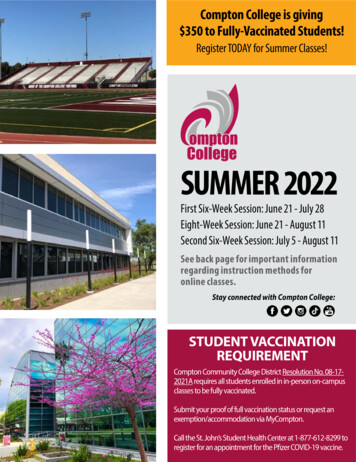 Compton College Summer 2022 Schedule Fo Classes