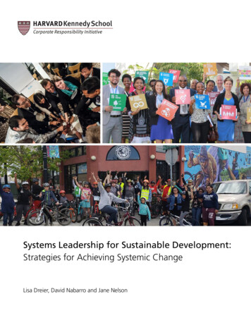 Systems Leadership For Sustainable Development: Strategies .